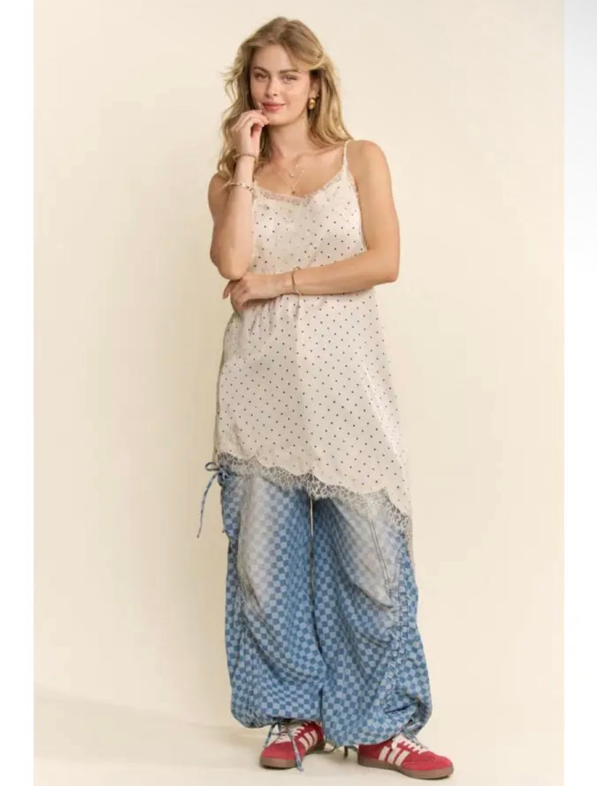 Satin Polka Dot Tunic