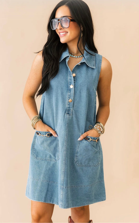 Game Day Bridle Denim Dress
